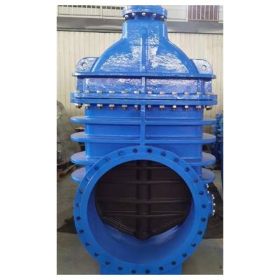 DN400 Grote CI buigzaam ijzer Elastiek zittende wedge gate klep Pn16 Handmatig sluiten