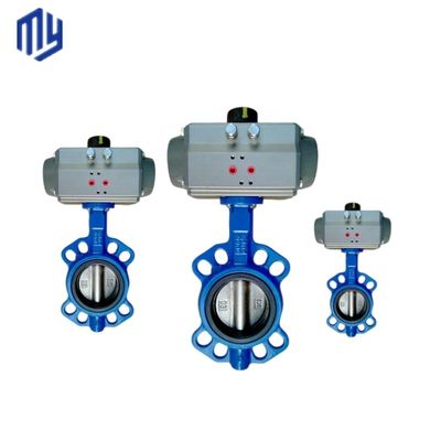 Watermedium-wafer-type vlinderklep met pneumatische actuator