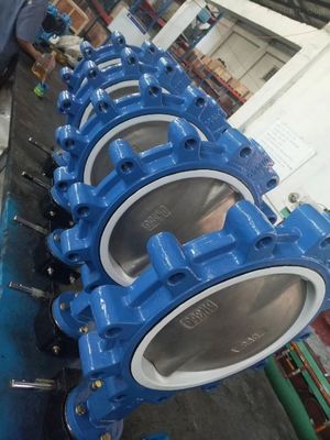 Watermedium PN10 PN16 Rubber Seal Lug Type Butterfly Valve Lt Type Worm Geactiveerd