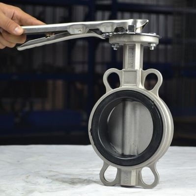 Water media sanitaire roestvrij staal vlinder klep met handvat van uitstekend