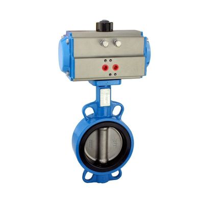 Nedertemperatuur handleiding PN16 PN25 DN40-DN400 300LB Metal Hard Seal Pneumatische Wafer Butterfly Valve
