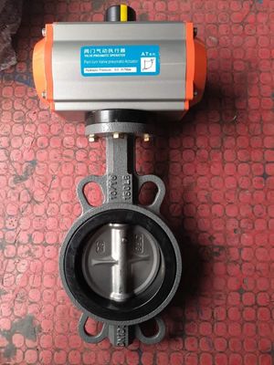 Nedertemperatuur handleiding PN16 PN25 DN40-DN400 300LB Metal Hard Seal Pneumatische Wafer Butterfly Valve