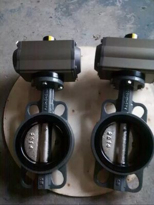 Nedertemperatuur handleiding PN16 PN25 DN40-DN400 300LB Metal Hard Seal Pneumatische Wafer Butterfly Valve