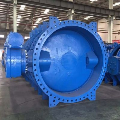 Uitstekend ductiel ijzer EPDM bekleed Wras Industrial Control Double Excentric Flange Butterfly Valve