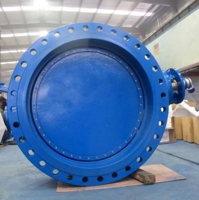 Uitstekend ductiel ijzer EPDM bekleed Wras Industrial Control Double Excentric Flange Butterfly Valve