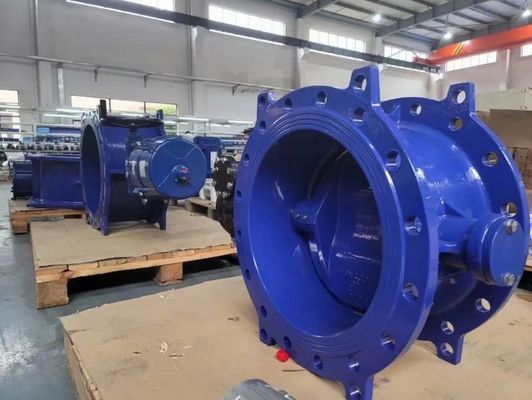Op maat gemaakte dubbelflankeerde dubbeloffset excentrische vlinderklep met pneumatische elektrische actuator