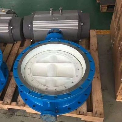 PN10 PN16 PN25 CLASS150 Double Flanged Double Offset Eccentric Butterfly Valve met pneumatisch elektrisch