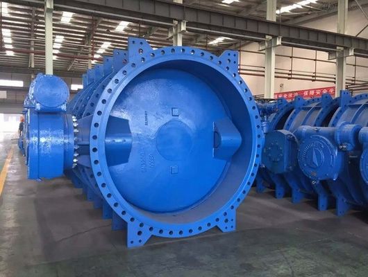 Gegote ijzeren dubbele excentrische vlinderklep voor handmatige bediening in de industrie