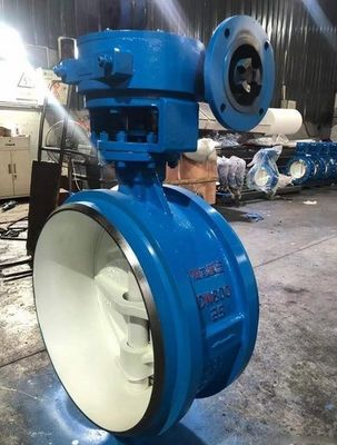 Gegote ijzeren dubbele excentrische vlinderklep voor handmatige bediening in de industrie