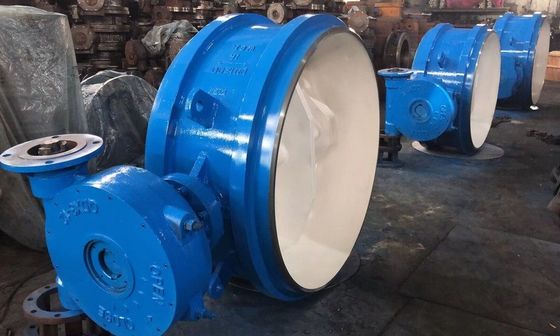 Gegote ijzeren dubbele excentrische vlinderklep voor handmatige bediening in de industrie