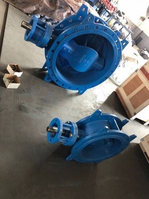 Gegote ijzeren dubbele excentrische vlinderklep voor handmatige bediening in de industrie