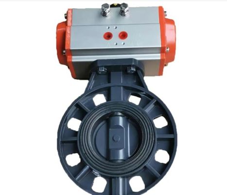 Op maat gemaakte service standaard Uitstekende water media pneumatische actuator vlinder klep