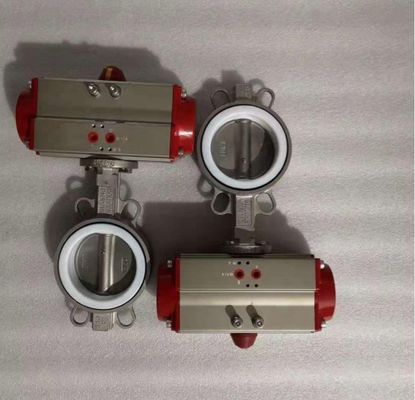Op maat gemaakte service standaard Uitstekende water media pneumatische actuator vlinder klep