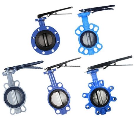 PTFE-dichtingsmateriaal ductiel ijzeren wormversnelling elektrische lug vlinderklep voor industriële