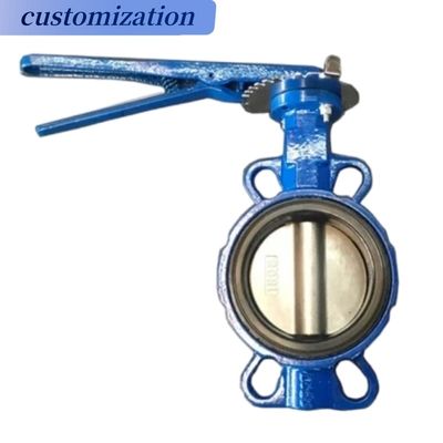 Handmatige handgreep CI Lichaamsmateriaal Stopstructuur vlinderklep met pneumatische actuator