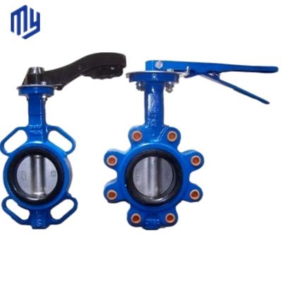 OEM-ondersteuning 6 inch Lug Butterfly Valve met roestvrij staal worm gear en handvat wiel