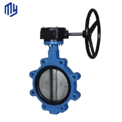 OEM-ondersteuning 6 inch Lug Butterfly Valve met roestvrij staal worm gear en handvat wiel
