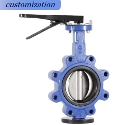 OEM-ondersteuning 6 inch Lug Butterfly Valve met roestvrij staal worm gear en handvat wiel