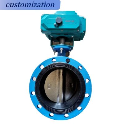 Duurzaam PTFE-dichtingsmateriaal Ductiel ijzer vlinderklep met roestvrij staal worm gear
