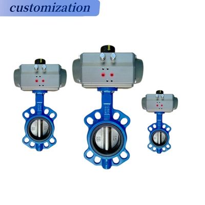 Duurzaam PTFE-dichtingsmateriaal Ductiel ijzer vlinderklep met roestvrij staal worm gear
