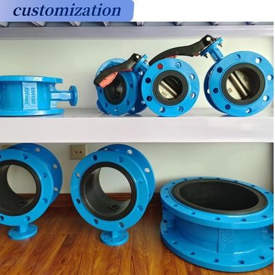 800 mm voorraad rubber gelijmd dubbele flenzen vlinder klep groot formaat PN16 DN1000 Geschikt