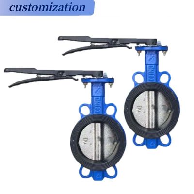 Universaal ANSI 150lb DIN pn16 JIS 10K Wafer Type Aluminium Handle Wormgear Butterfly Valve