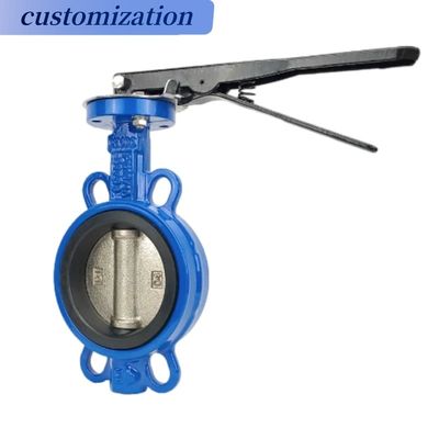Universaal ANSI 150lb DIN pn16 JIS 10K Wafer Type Aluminium Handle Wormgear Butterfly Valve