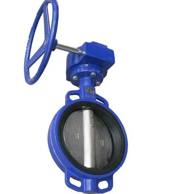 4-10 inch PTFE type Ductiel ijzeren wafer vlinder klep lijst met roestvrij staal