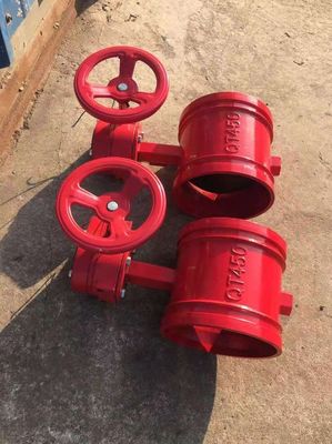OEM Port Size Ductile Iron Rubber Lined Grooved Butterfly Valve voor brandbestrijdingssysteem