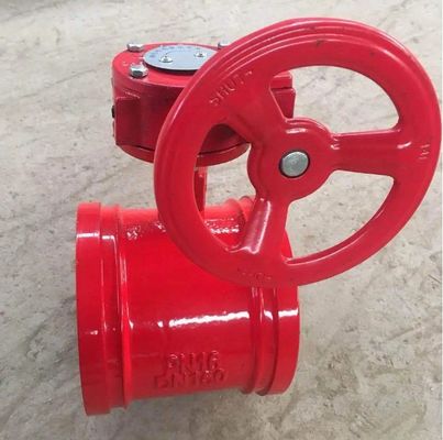 Structuur en poortgrootte PN16 PN20 Buigzaam ijzer gegroeveerd vlinderklep met OEM