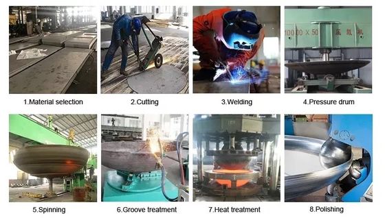 OBM Op maat gemaakte ondersteuning ASME Carbon Steel Tank Container Hemispherical Head voor OEM