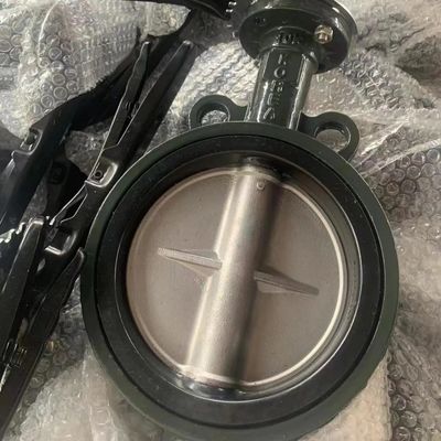 CF8 Gietijzeren plaat Watermedia 10K Handle Handmatig bediend DK Wafer Butterfly Valve