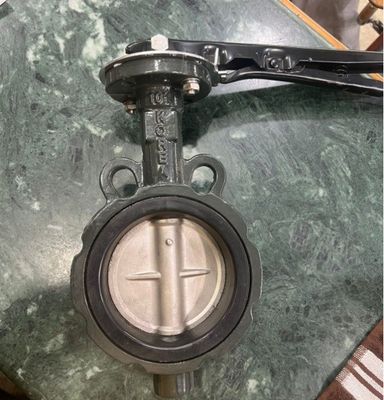 CF8 Gietijzeren plaat Watermedia 10K Handle Handmatig bediend DK Wafer Butterfly Valve