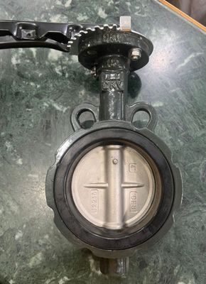 CF8 Gietijzeren plaat Watermedia 10K Handle Handmatig bediend DK Wafer Butterfly Valve