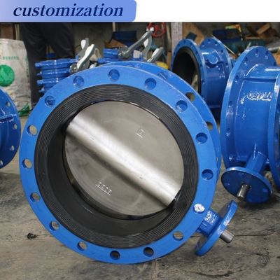 Structuur van het diafragma Gegooid staal Triple Offset Industrial Manual Wafer Flange Butterfly Valve
