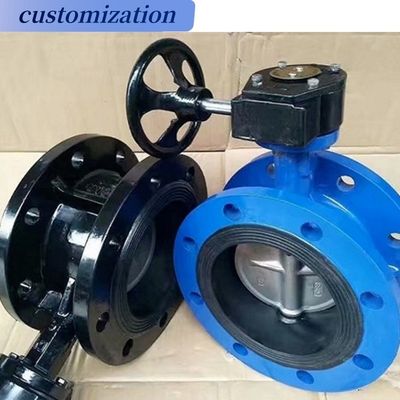 DN80 DN100 Pn6 Pn10 Double Flange Butterfly Valve voor efficiëntie bij middelmatige temperatuur