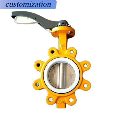 Middeltemperatuur Lug Type Metal Hard Seal Butterfly Valve met hefboom type handvat