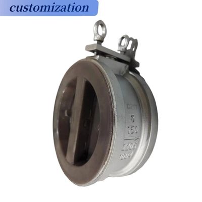 Roestvrij staal 304 316 staal dubbele plaat check valve met aanpasbare poort grootte