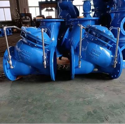 Robuust gietijzer ANSI 150LB JIS 10K pn16 WCB Hydraulisch waterdiafragma Multifunctionele pompcontroleventil