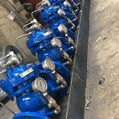 Robuust gietijzer ANSI 150LB JIS 10K pn16 WCB Hydraulisch waterdiafragma Multifunctionele pompcontroleventil