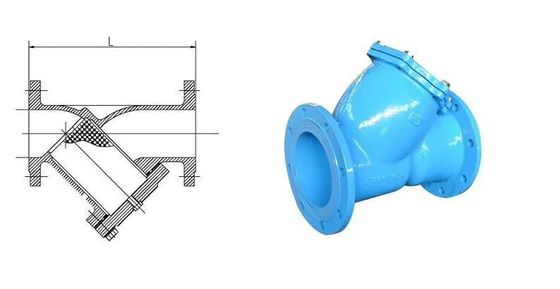 Portgrootte volgens de eisen van de klant Ductiel ijzer Y strainer Double flange water