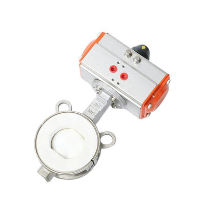 PTFE actuator roestvrij staal 304 zacht verzegeld vlinderklep voor aangepaste poortgrootte